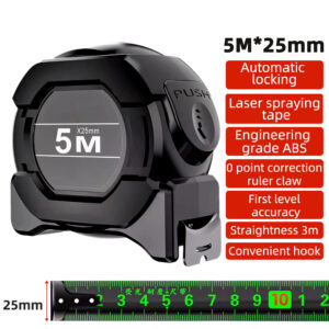 5/7.5/10M Self-Locking Fluorescent Steel Measuring Tape – High Precision Metric Ruler