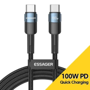 Essager 100W USB-C to USB-C Cable | PD Fast Charging for MacBook, Samsung & Xiaomi
